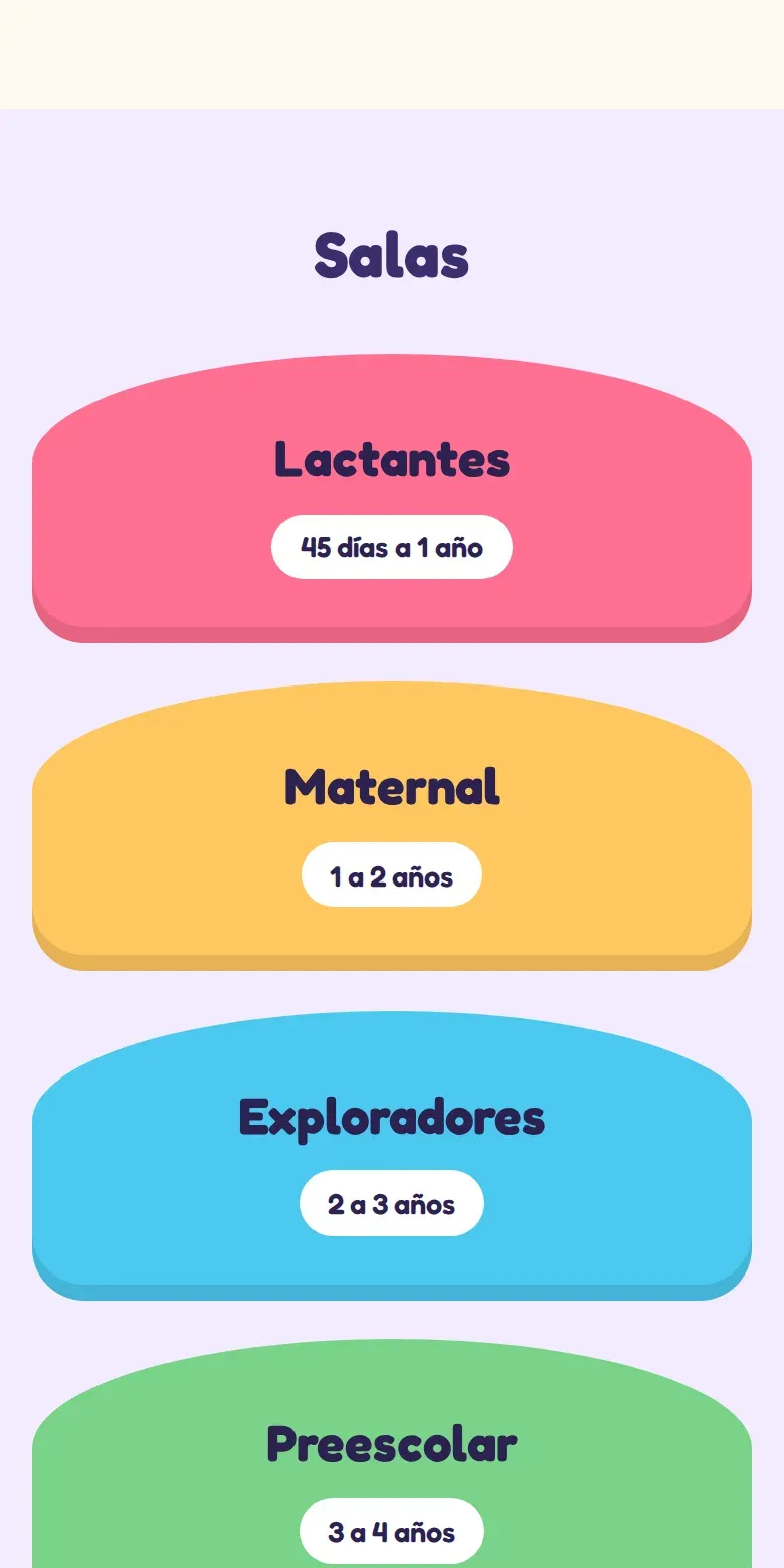 Vista de la página de Estancia Infantil Pasitos en celular